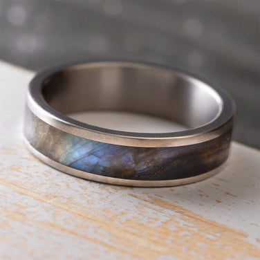Labradorite Wedding Band for Men