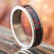 Forged Carbon Fiber Ring with Red Foil Flakes