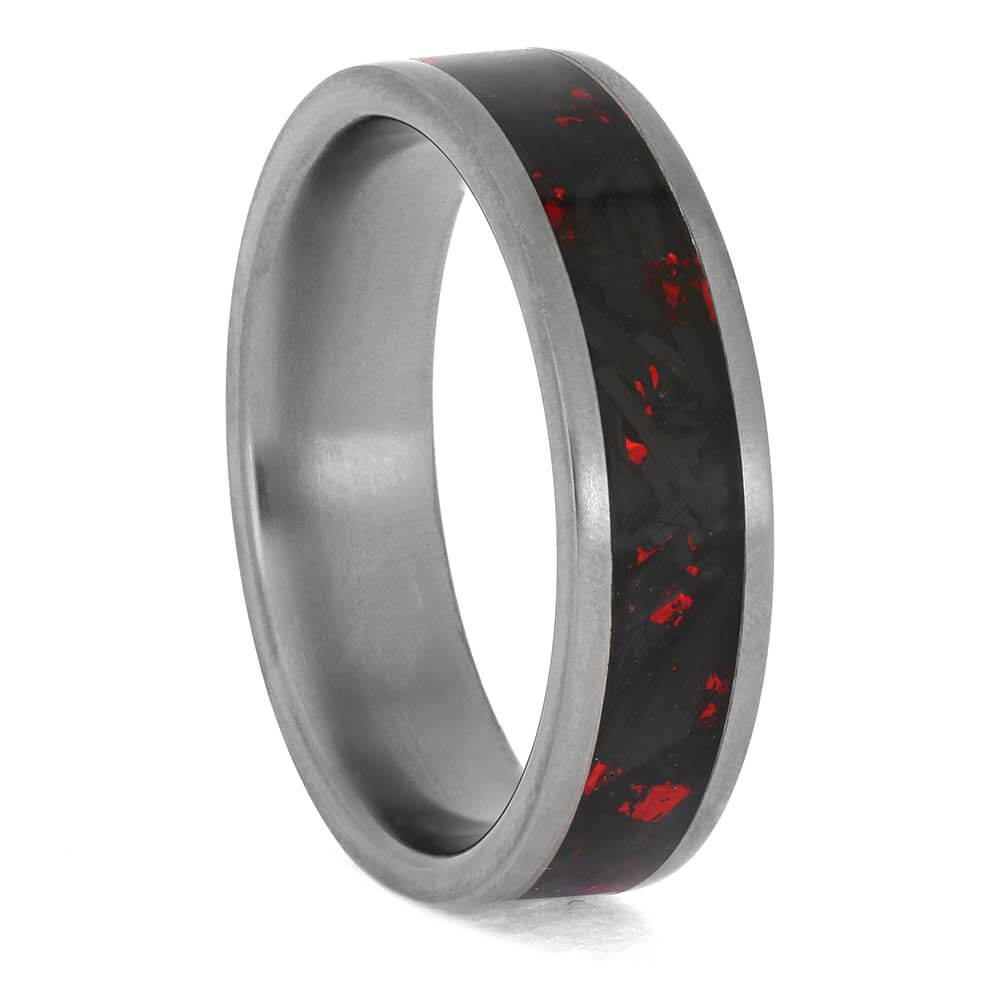 Black and Red Carbon Fiber Ring