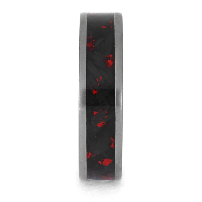 Handmade Ring for Men with Carbon Fiber Inlay