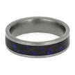 Blue and Black Carbon Fiber Wedding Band in Titanium