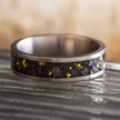 Titanium Ring with Forged Carbon Fiber and Gold Flakes