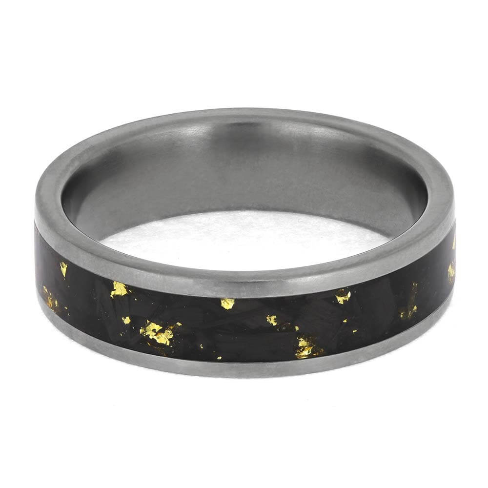 Unique Men's Wedding Band with Gold Foil
