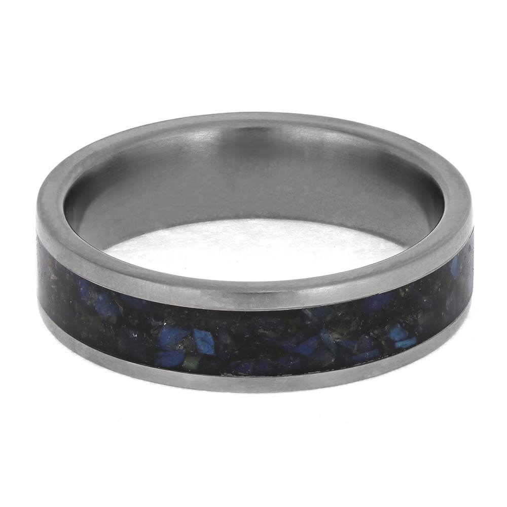 Handmade Labradorite Wedding Band in Titanium