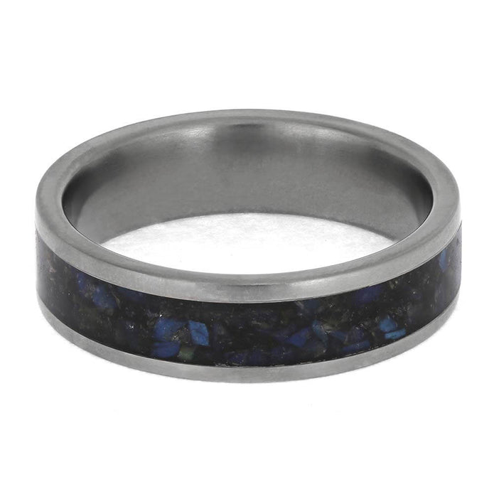 Handmade Labradorite Wedding Band in Titanium