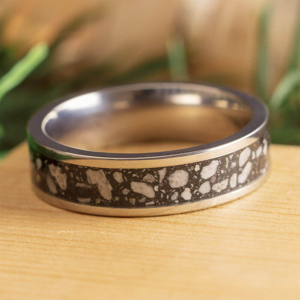 Memorial Ring with Black Enamel Backing