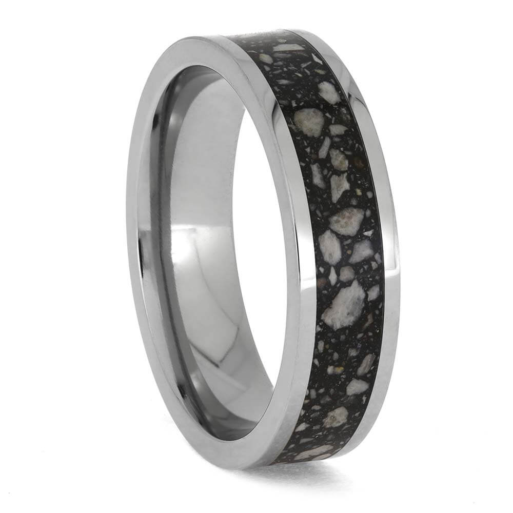 Handmade Memorial Ring with Black Enamel Inlay