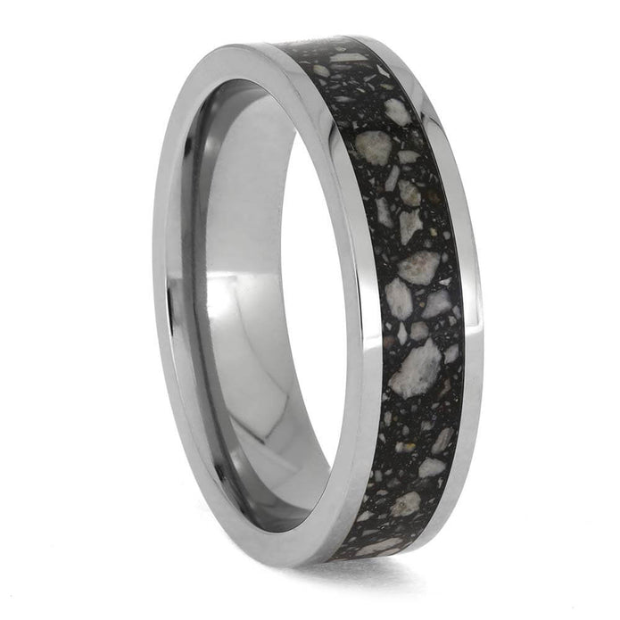 Handmade Memorial Ring with Black Enamel Inlay