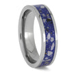 Blue Enamel Memorial Ring with Cremation Ashes