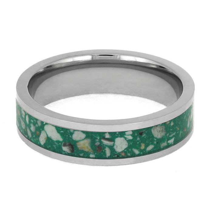 Custom Memorial Ring with Green Enamel