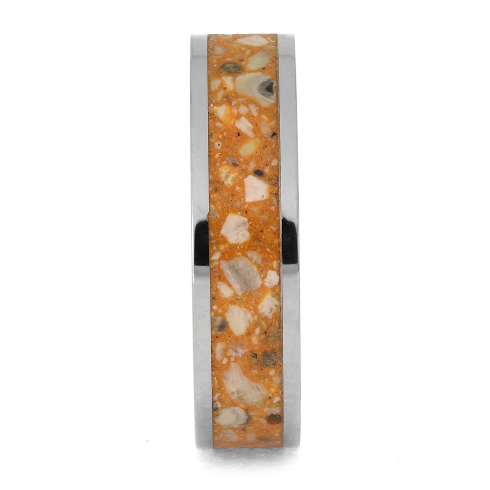 Orange Enamel and Ashes Memorial Ring