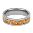 Orange Memorial Ring with Titanium Edges