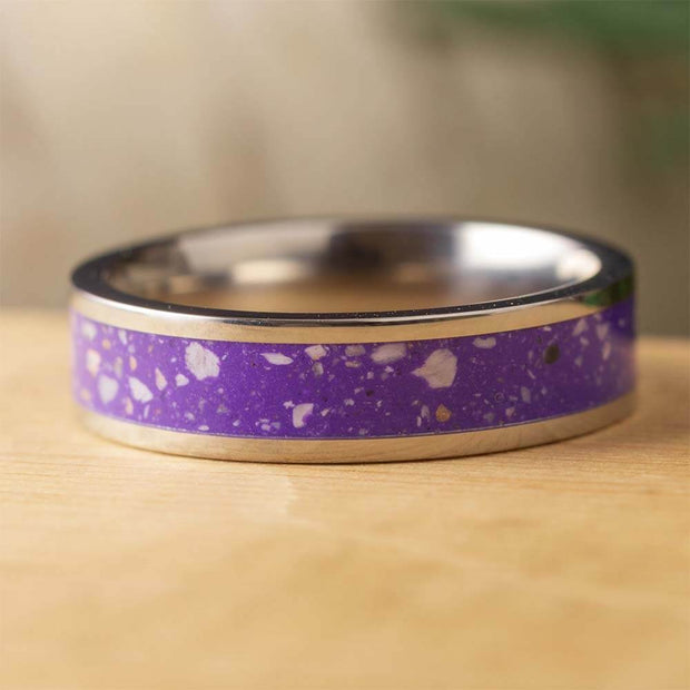 Purple Enamel Memorial Ring