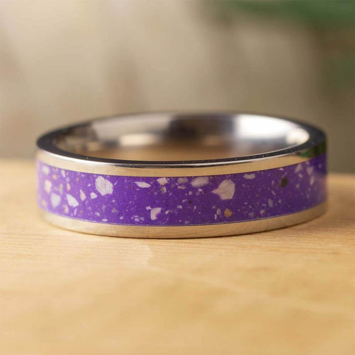 Purple Enamel Memorial Ring