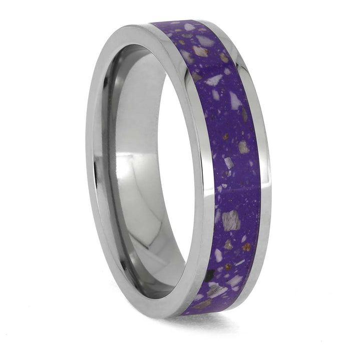 Purple Memorial Ring in Titanium | Handmade Ring
