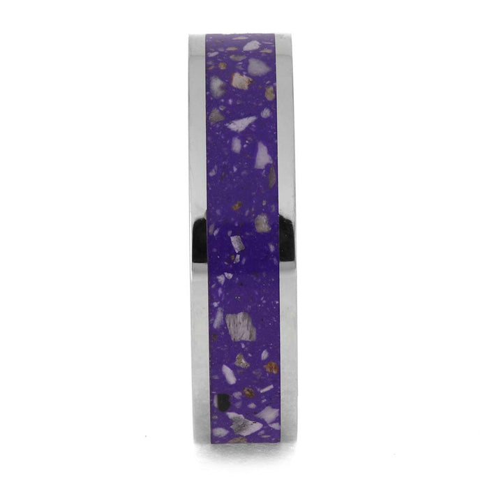 Memorial Ring with Purple Enamel Backing