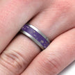 Purple Memorial Ring on Hand