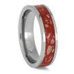 Red Memorial Ring with Ashes and Enamel