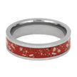 Red Memorial Ring with Ashes and Enamel