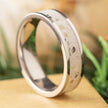 White Enamel Memorial Ring in Polished Titanium