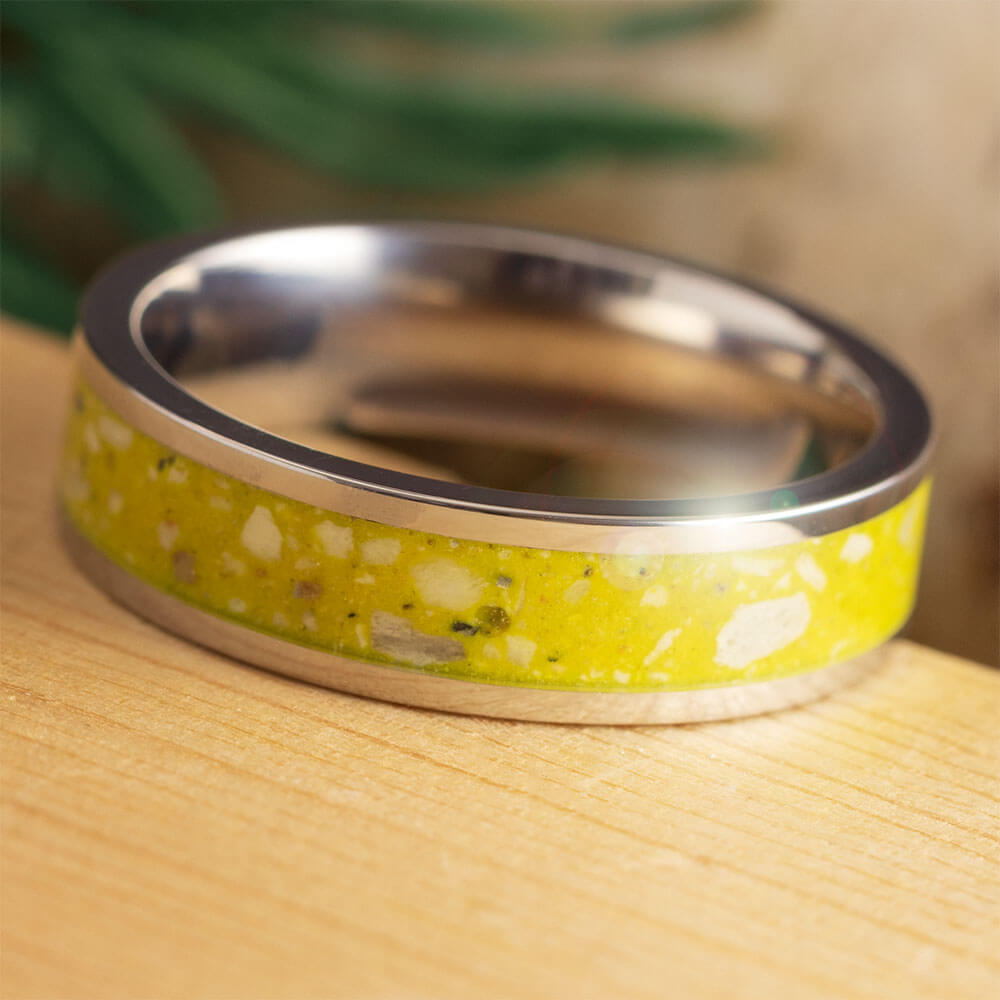 Yellow Enamel Memorial RIng