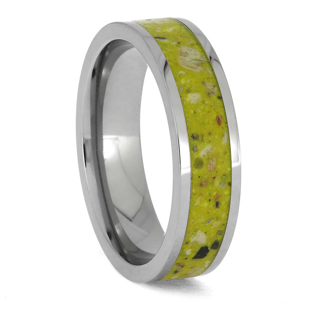 Memorial Ring with Yellow Enamel Backing