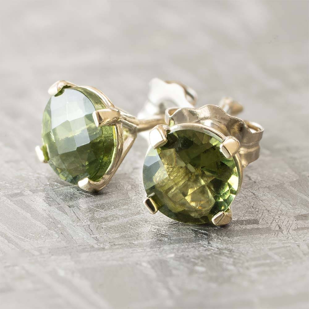 Moldavite Space Earrings