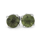 Stud Earrings with Moldavite Stones