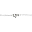 Close-up of a silver clasp on a chain against a white background