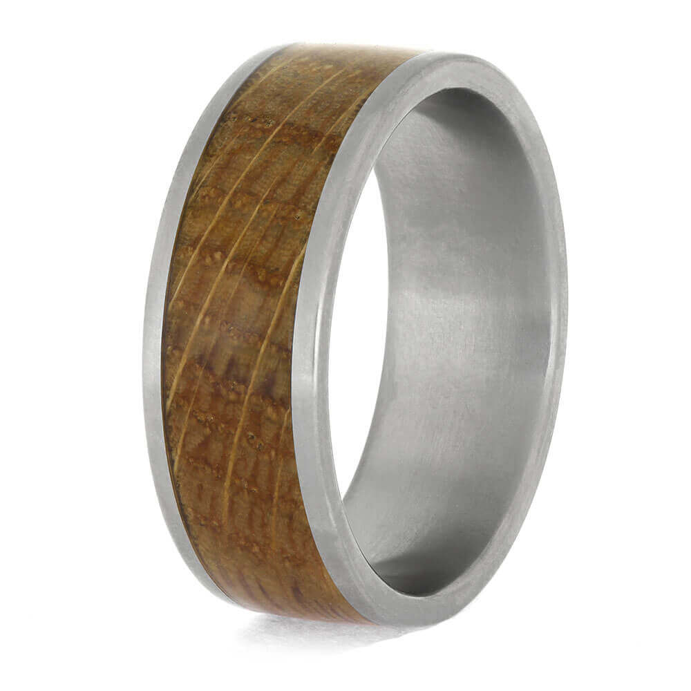 Tequila Barrel Oak Wood Wedding Band