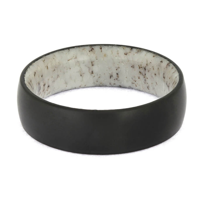 Custom Antler Sleeve Ring with Black Zirconium Overlay