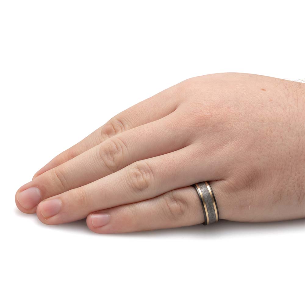 Black Meteorite Ring