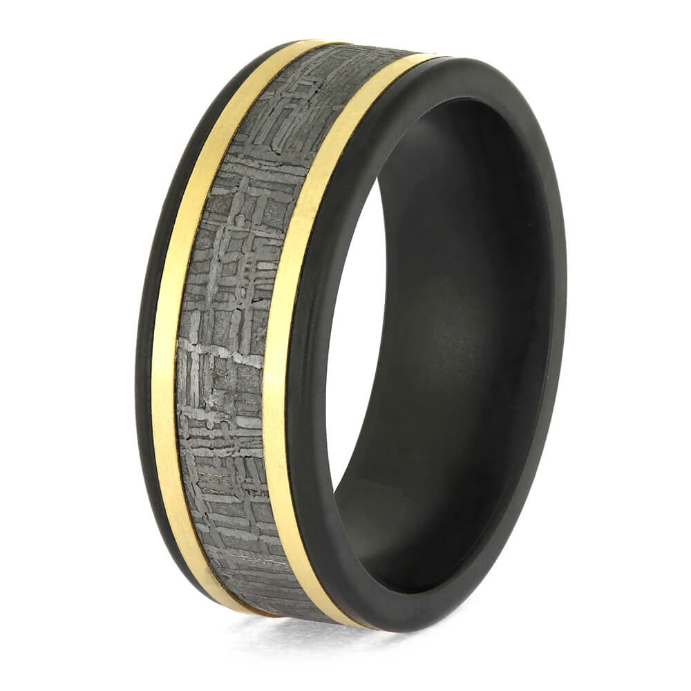 Black Zirconium and Gibeon Meteorite Ring