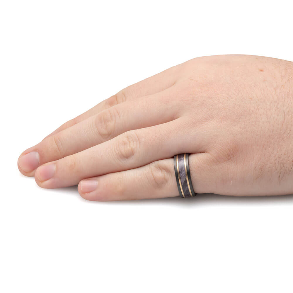 Men's Purple Wood Wedding Band