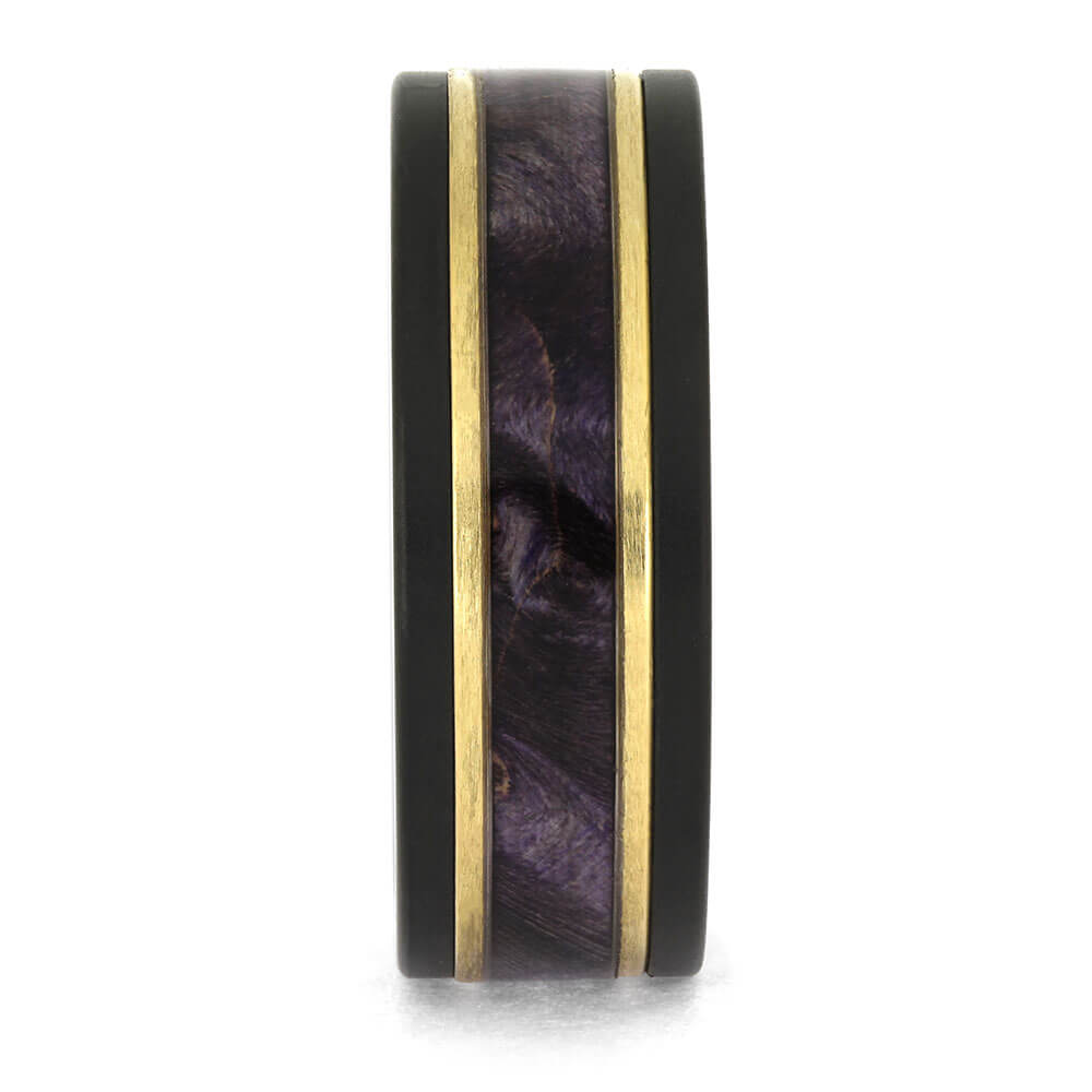 Black Ring with Purple Wood