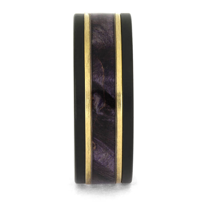 Black Ring with Purple Wood