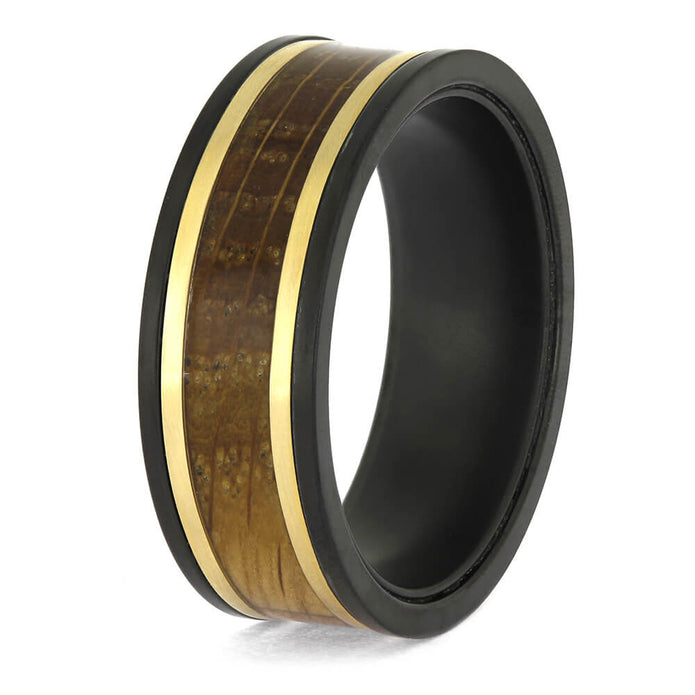 Unique Men's Whiskey Barrel Wedding Band