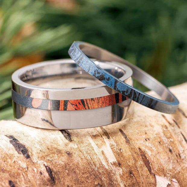 Mokume Interchangeable Ring Set