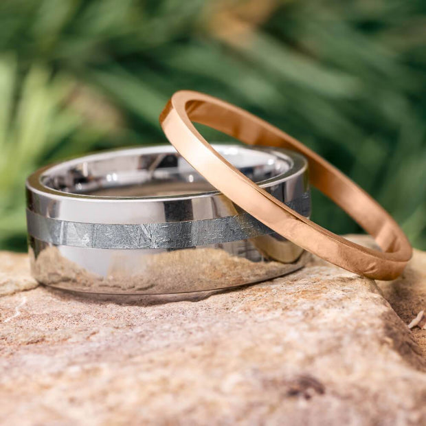Meteorite and Gold Interchangeable Ring