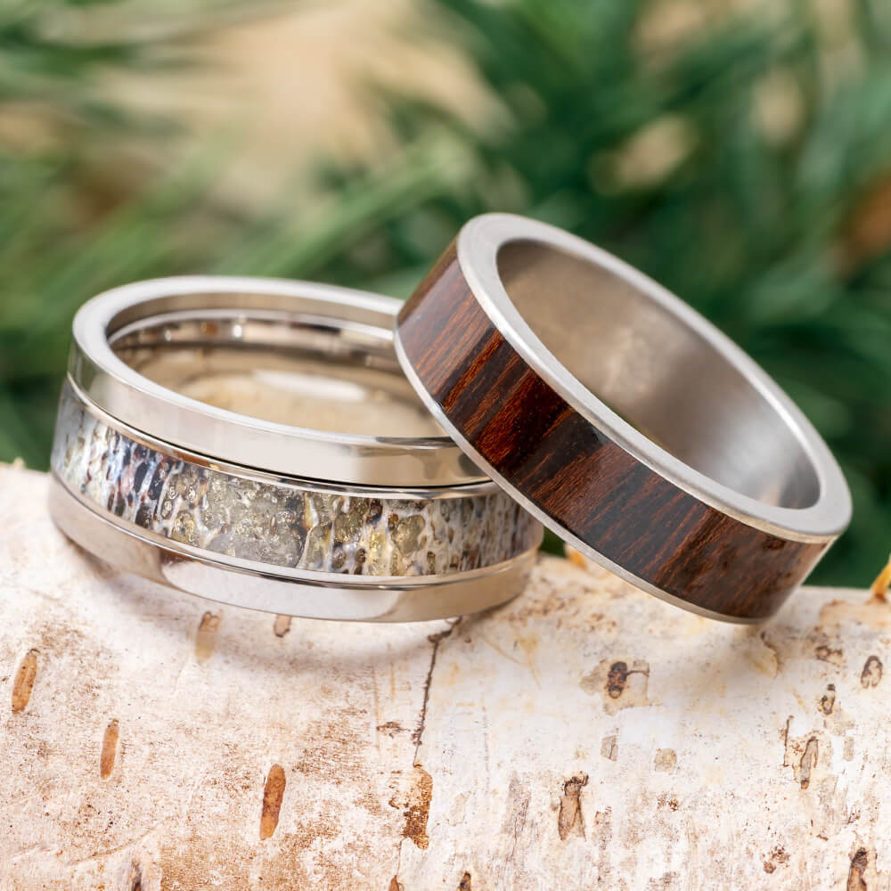 Coordinating Antler Wedding Bands | Jewelry by Johan - Jewelry by Johan