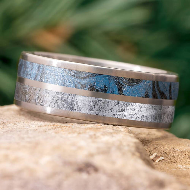 Meteorite and Mokume Interchangeable Ring