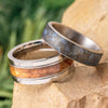 Dinosaur Bone and Whiskey Barrel Interchangeable Rings
