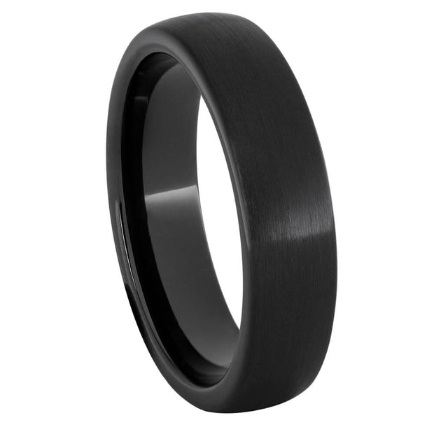 Matte black ceramic ring with sleek finish