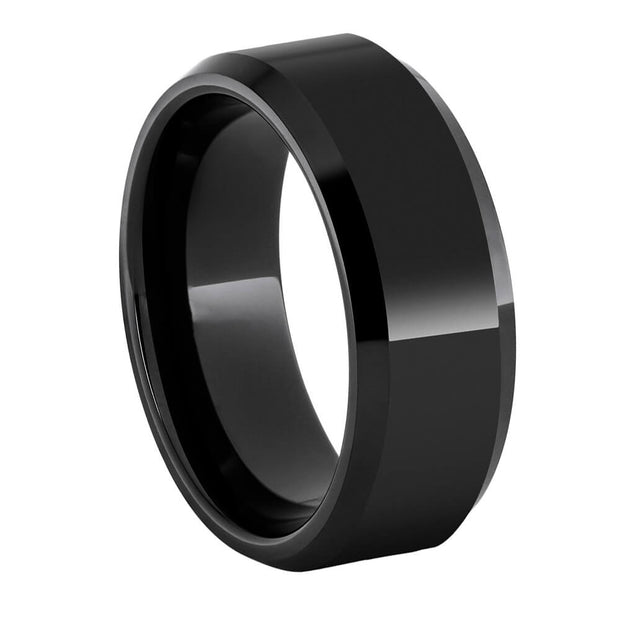 Plain Black Ceramic Wedding Band