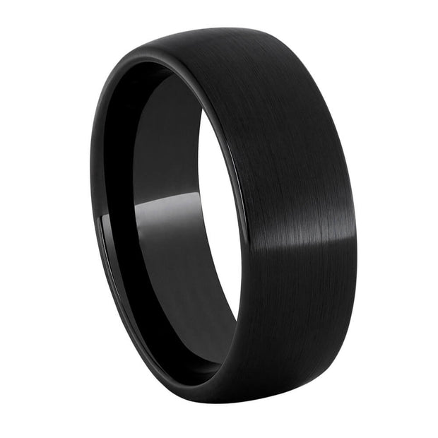 Round Black Ceramic Wedding Band