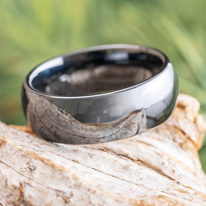 Obsidian Ring Black Ceramic Wedding Ring Mens Rings Black Ceramic