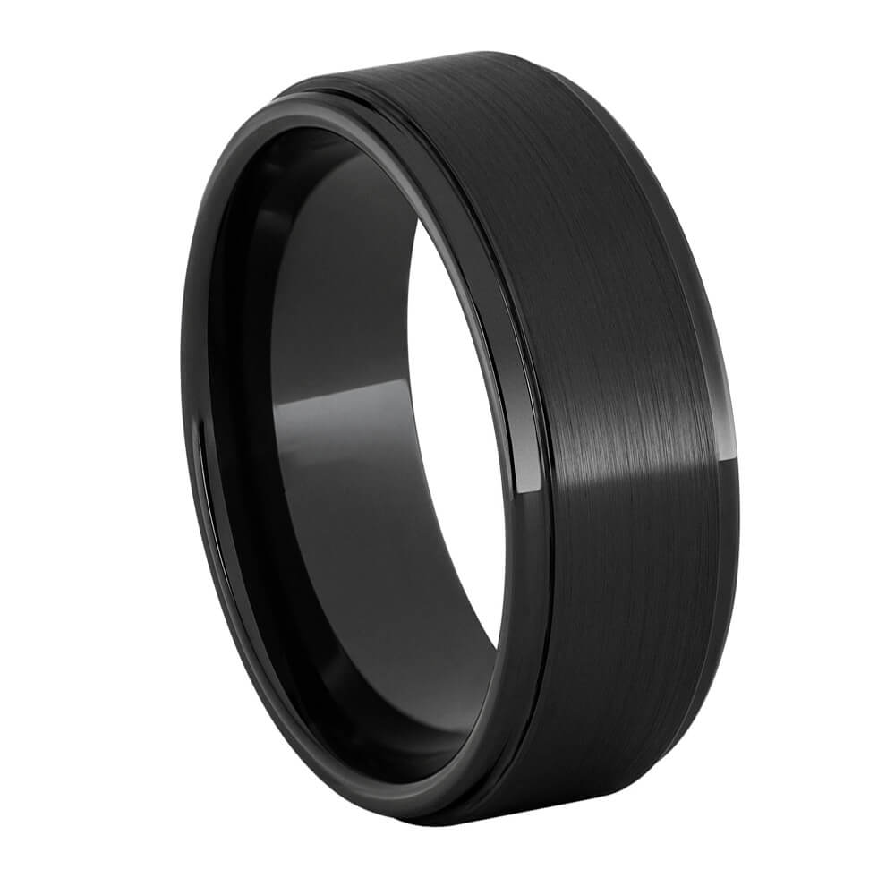 Minimalist Black Ceramic Wedding Band