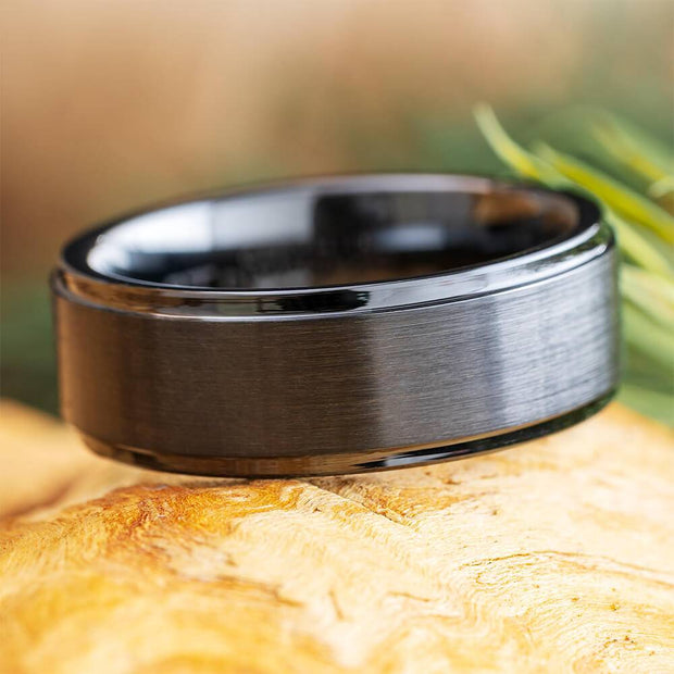 Black Ceramic Wedding Band