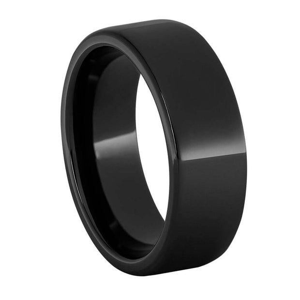 Simple Black Ceramic Wedding Band