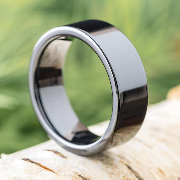 Minimalist Black Ceramic Wedding Band